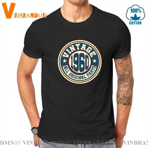 1960 T shirt men Retro All Original Parts T shirt Daddy Father Anniversary Birthday gift sixties Clothes Short Sleeves T-shirts