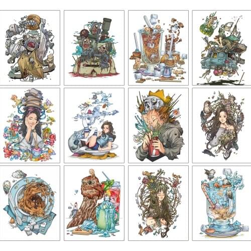 Art Illustration DIY Digital Painting Characters Art Atlas Coloring Decoration Canvas Wall Crafts Unique Gift