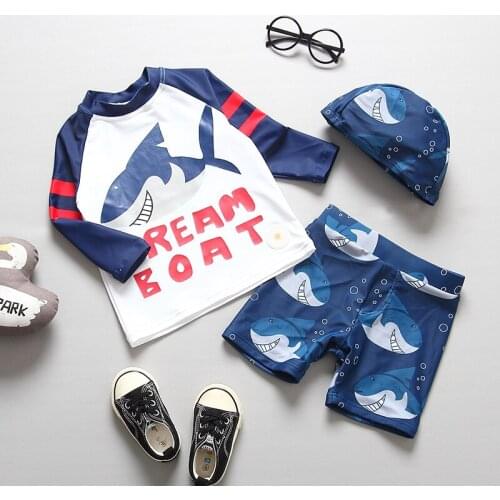 3~10Y Boys Surfing suit Two pieces Boys Swimwear for Toddler Boys Long Sleeve Surfing suit High quality Children swimwear-SW389