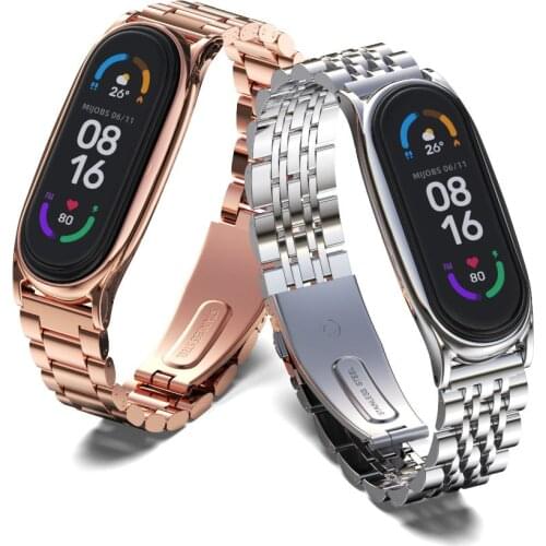 Strap For Xiaomi Bracelet Mi Band 3 4 5 6 Stainless Steel Wristband Replacement Miband