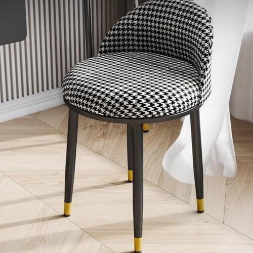 Light luxury dressing stool modern minimalist bedroom makeup stool net red ins girl princess stool soft bag backrest chair