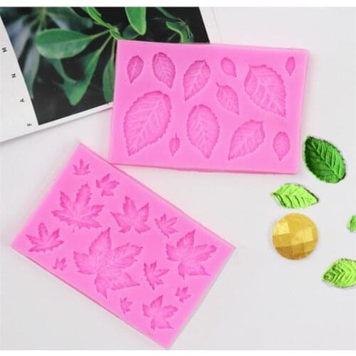 Silicone Maple Leaf Mold Cake Decoration Tools Fondant Molds 3D Sugarcraft Resin Clay Chocolate Molds Kitchen Baking Moulds