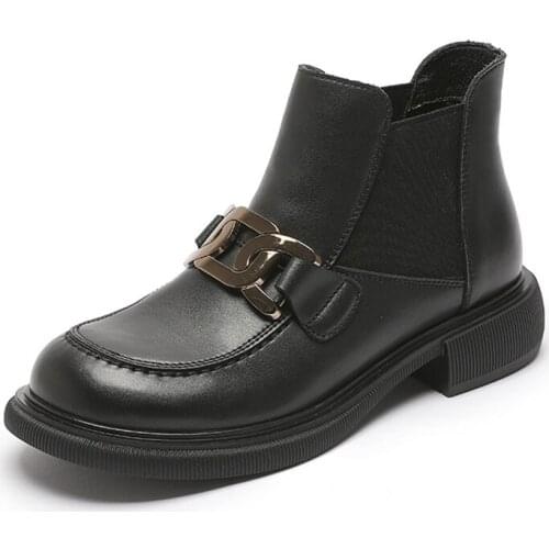 Genuine Leather Pumps Shoes Women Heels Platforms Loafers Black Woman Shoes for Women 2021 New Metal Decor Designer Heels Girls