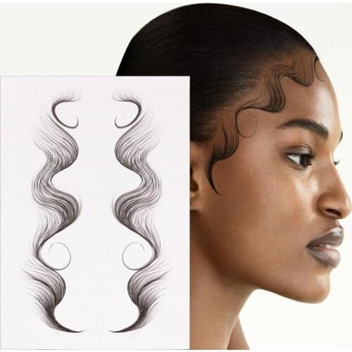 Hair Pattern Temporary Tattoos Sticker Waterproof Long-lasting Easy to Apply Resin Hairline Temporary Tattoo for Women