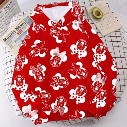 Disney Mickey Anime Y2k Women Sweetshirts Kawaii Plus Size Women Clothing Winter Hoodie Harajuku Long Sleeve Oversized Hoodies