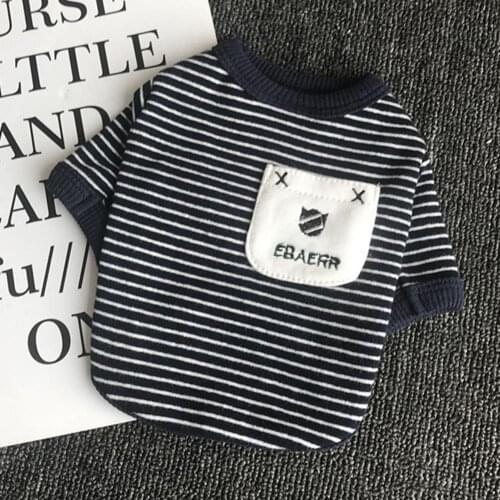 Pet Vest Striped Design Breathable Short Sleeve Puppy Fashion T-shirt for Spring