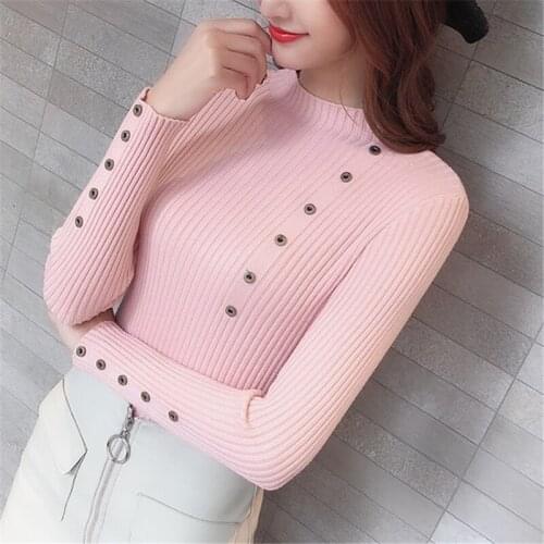 Winter Turtleneck Sweaters Women Korean Tops Fashion Office Lady Knit Sweater Woman Sweaters Pullovers Vintage Sweater for Women