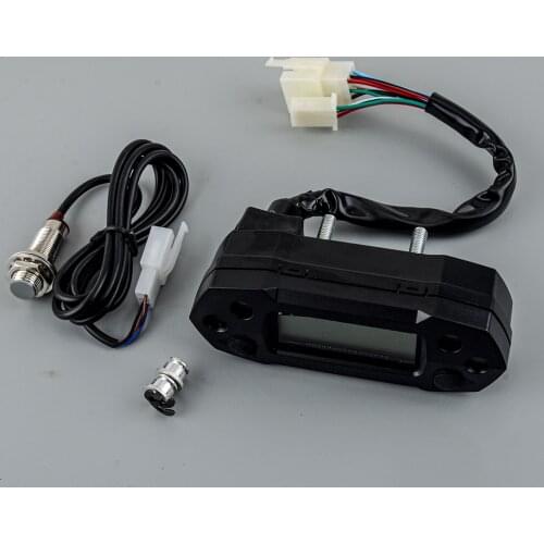 1 Set Mini LCD Digital Speedometer Tachometer Odemeter Meter Display Black DC 12V for Motorcycles Scooters