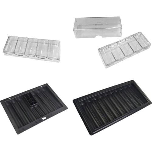 100/350/500 Professional Acrylic Poker Chip Stand Playing Cards Chip Tray U2JB