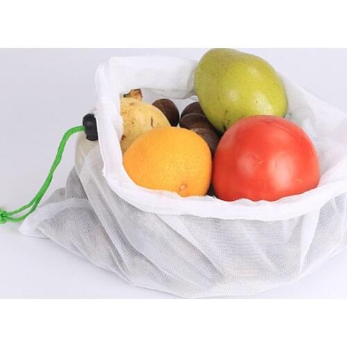 12 Pcs Mesh Produce Bags washable Drawstring Bag Reusable Fruit and Vegetable Bags