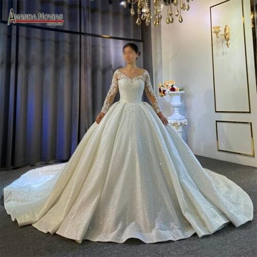 2020 long sleeves lace beading wedding dress wedding gowns France fashion dress
