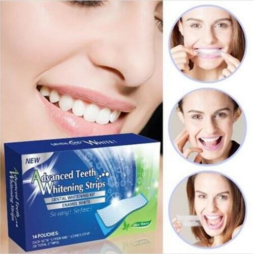28Pcs/Box 360 Degree Advanced Teeth Whitening Strips Dental Whitening Kit Enamel White Whitestrips Whitening teeth stick