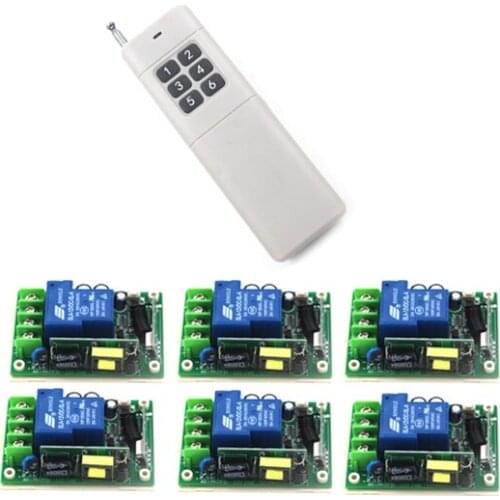 AC 85V-250V 30A Remote Control Wireless GSM Switch 1CH 3000W Relay 6 Receivers 1000M Range 433MHz free shipping SKU: 5284