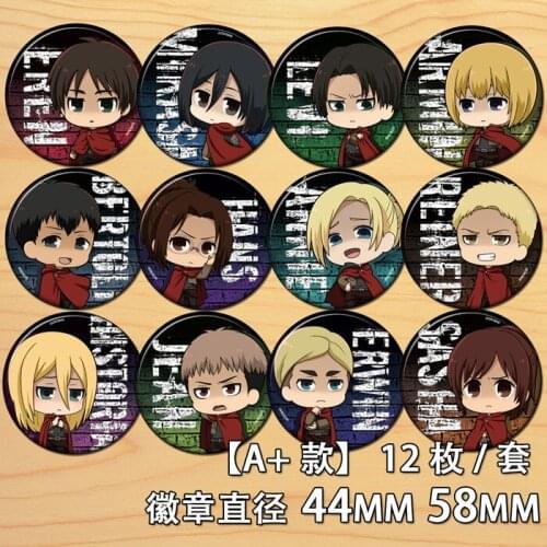 58mm Anime Shingeki no Kyojin Badges Acrylic Brooch Round Buttons