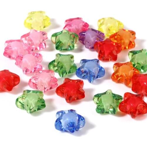 Acrylic Galaxy Beads Pentagram Star At Random Color Loose Beads DIY Making Necklace Jewelry Findings About 12mm x 11mm,500 PCs