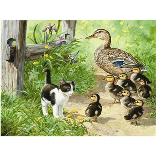 Diy Diamond Embroidery icon Diamond painting A group of ducks picture full round Diamond mosaic painting rhinestone Needlework