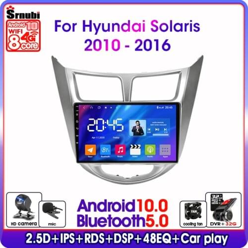 Android 10.0 2 Din 4G+64G Car Radio For Hyundai Solaris Verna Accent i25 2010-2016 GPS navigaion Multimedia Video Player DSP RDS