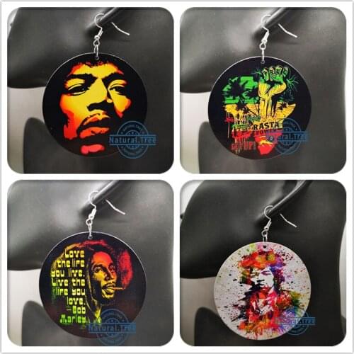 Free Shipping! Rasta Wooden Earrings