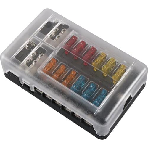 Fuse Box Holder For Car Boat With 6 Way 12 Way Blade Fuse Holder Block 12V 24V Power Panel Board Camper RV Accessories
