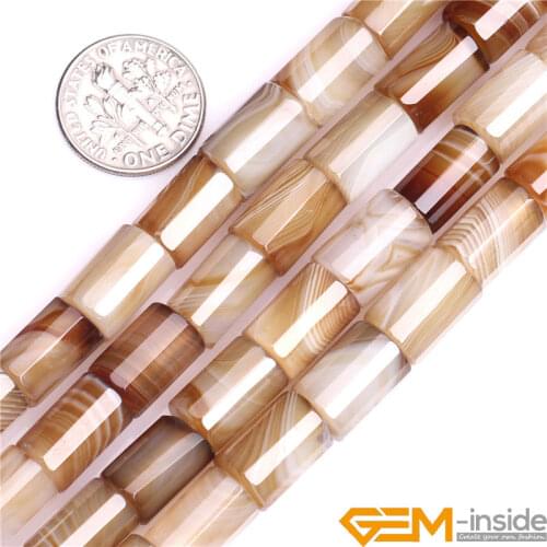 Botswana Agates Column Tube Faceted Agates Beads Natural Stone Beads For Jewelry Making Strand 15 Inches Hot Item Free Shipping