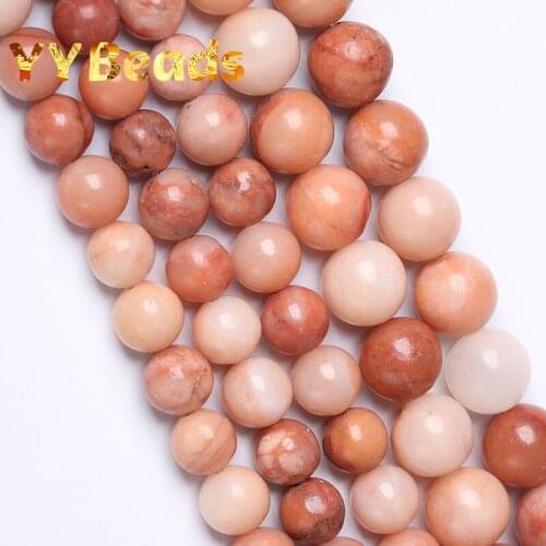 Natural Pink Aventurine Jades Beads Round Loose Spacer Charm Beads For Jewelry Making DIY Bracelets Women Necklace 4 6 8 10 12mm