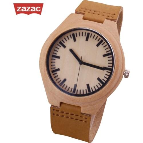 2017 New Top Fashion Fashion Brand Classic Genuine Leather Strap Bamboo Wooden Watch Casual Wood For Men Women Christmas Gifts