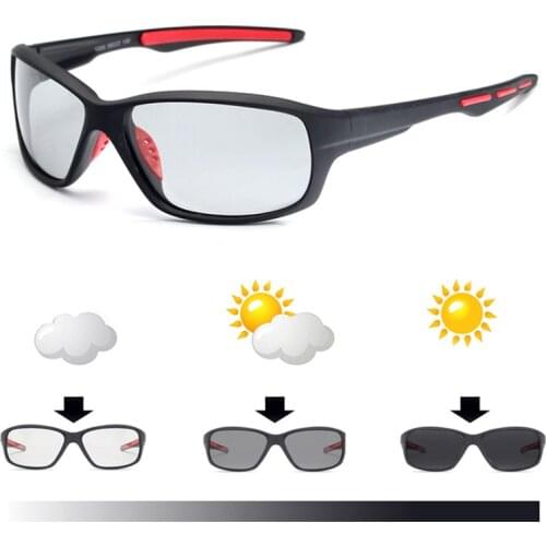 Photochromic Polarized Cycling Glasses Outdoor Sports Color-Changing Lens MTB Bicycle Sunglasses Riding Fishing Eyewear BC0242
