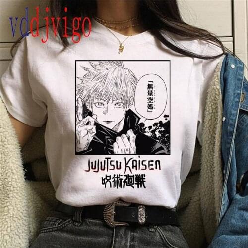 Manga anime Jujutsu Kaisen Gojo Satoru Yuji Itadori t-shirt male white t shirt casual japanese top tees plus size Megumi t shirt