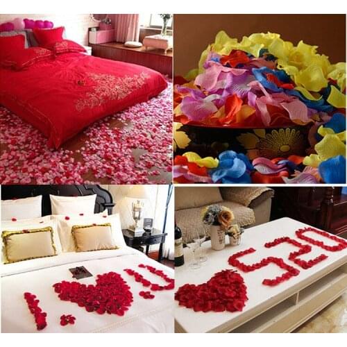 1000 Pcs 5*5cm Artificial Flowers Silk Flower Imitation Rose Petal Wedding Marriage Room Decorations Hand Throwing Flowers