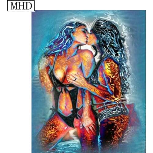MHD New Arrival Couple 5d diy Diamond Painting Cross Stitch Sexy Woman Full Rhinestone Mosaic Home Decor Kit