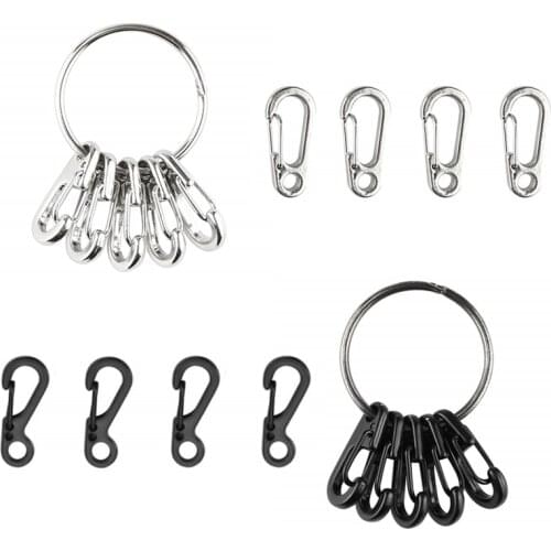 12PCS Mini SF Alloy Carabiners Clips Tiny Spring Snap Hook Carabiners for Backpack Camping Bottle Using Keychains Accessories