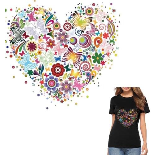 Love Heart Patch Heat Transfer Iron On Patch A-level Washable Clothes Stickers Easy Print By Household Irons