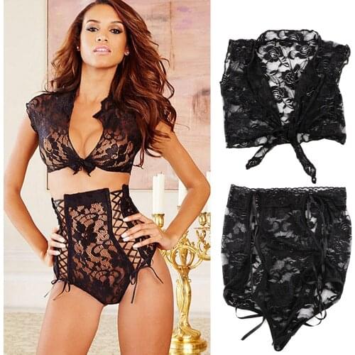 Sleepwear Perspective Lace Lingerie Set Exotic Apparel Sex Costume Sexy Lingerie Underwear