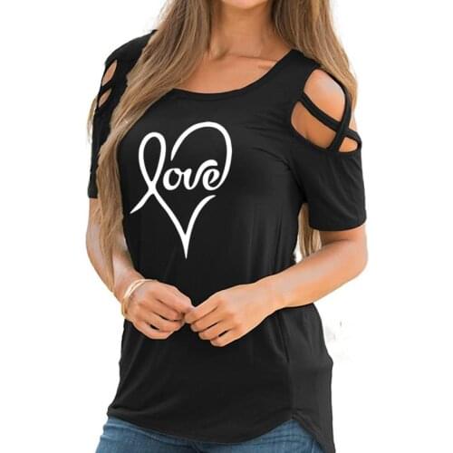 2019 New Fashion Love Print T-Shirt Women Top Female Cute Summer Tops Tumblr Christmas Gift Camiseta