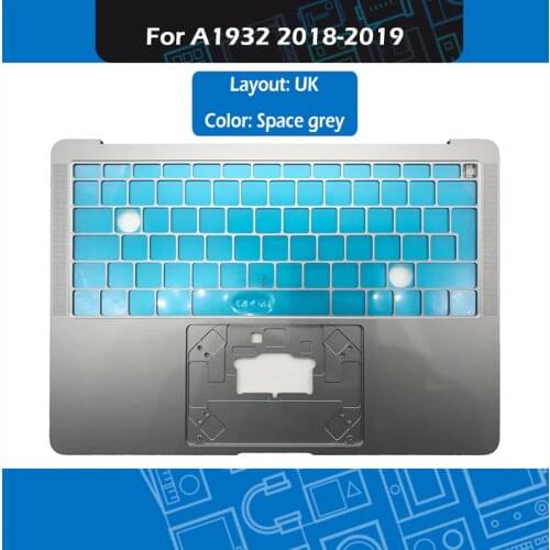 New Space Grey Laptop A1932 Top Case For Macbook Air 13" A1932 Topcase Palmrest UK Layout Replacement 2018 2019