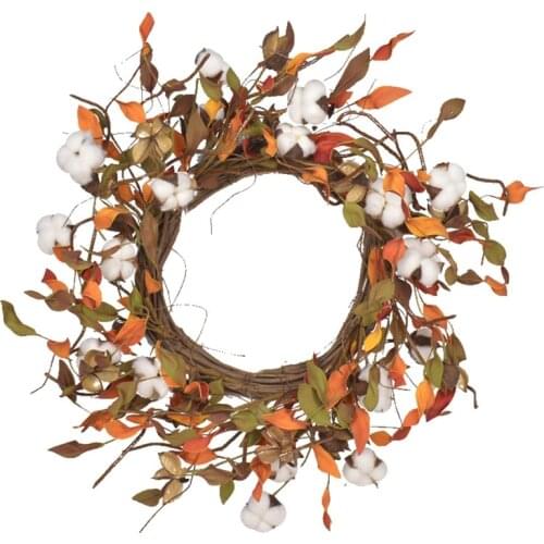 Autumn Simulation Wreath Garland Rattan Artificial Door Home Decor Thanksgiving