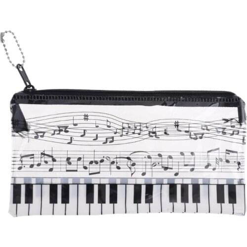 Plastic Transparent Music Note Piano Keyboard Pencil Case Pen Bag Student Gift