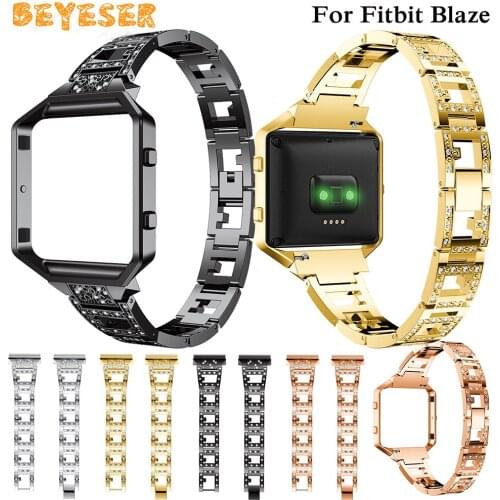 Alloy Chain Replacement Stainless Steel WatchBand For Fitbit Blaze Watch With Frame Ladies Fashion Strap Bracelet Accessories