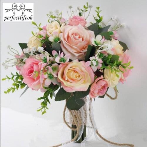 Perfectlifeoh wedding bouquet rose artificielle Wedding Bouquet allestimenti matrimonio bouquet