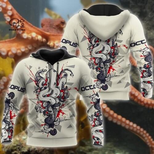 PLstar Cosmos 3DPrint Newest Octopus Sea Ocean Art Funny Premium Unique Harajuku Streetwear Unisex Hoodie/SweatshirtZip Style-7