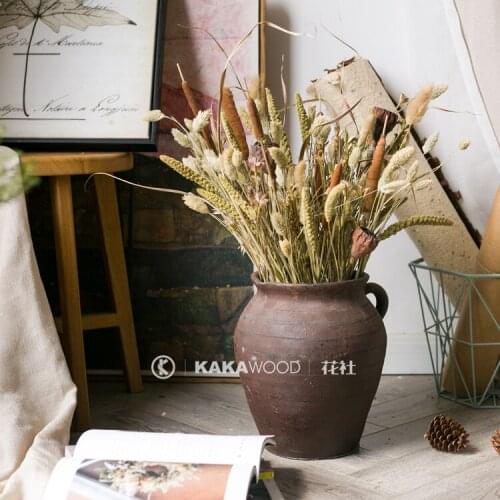 Vintage Mori Natural Dry Bouquet Plants with Grass Home Flower Arrangement Floral Set Photography Window Decoration Small Time