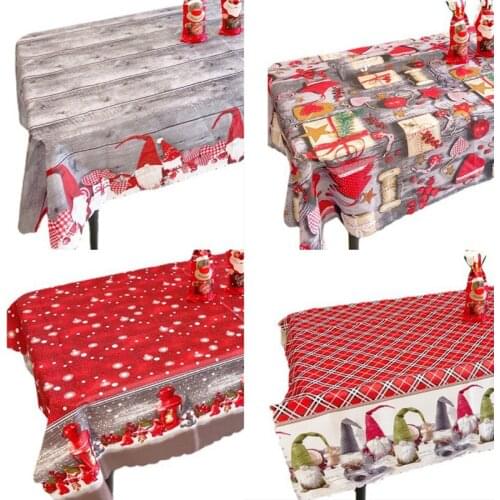 Waterproof Christmas Decoration Household Kitchen Tablecloth Dustproof Cloth Rectangular Polyester Waterproof Tablecloth Cover