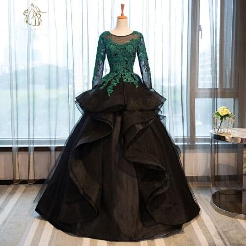 Green lace embroidery beading black ball gown medieval dress Renaissance gown queen Victorian dress/Marie Antoinette/ Belle Ball