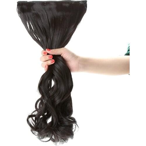 24'' 60cm Long Curly Hair Extension Women Waving Hairs 5 Clips in Hair Extensions