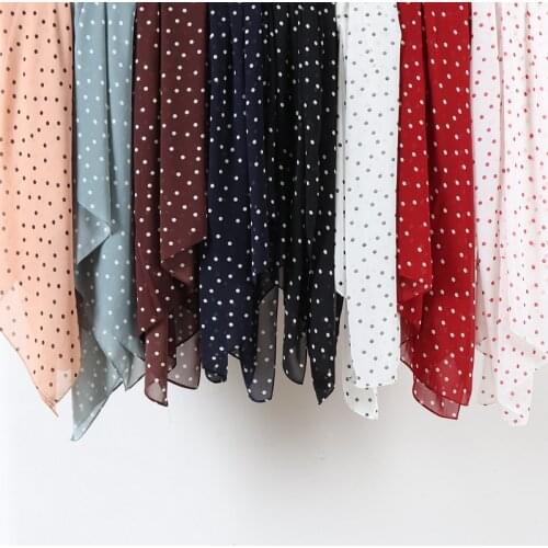 Women Printed Floral Bubble Wraps Soft Long Islam Shawls Muslim Dots Chiffon Scarves Hijabs