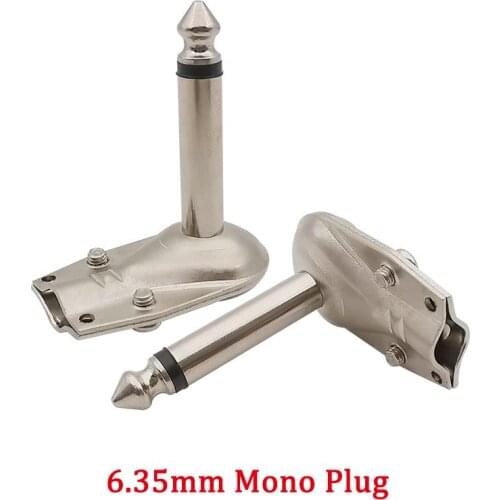 1/2/5Pcs 6.35 mm Right Angle Mono Speaker Plug 1/4 Inch 90 Degree 2Pole Guitar Plug Audio Jack Microphone Cable Solder Connector