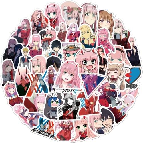 10/50pcs Anime Zero Two Graffiti Stickers Darling In The Fanxx Stickers for Laptop Luggage Motorcycle Suitcase Skateboard Decal