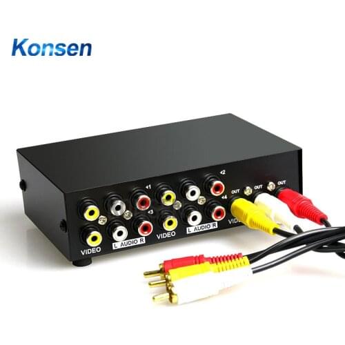 2/4/8 Way Composite RCA AV splitter RCA AV Swithcer Audio Video Selector Switch for STB DVD Player HDTV VCD VCR Converter