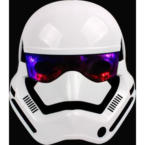 2pcs Super Hero Mask Storm Helmet Black Soldiers Halloween Games Mask With Led Light