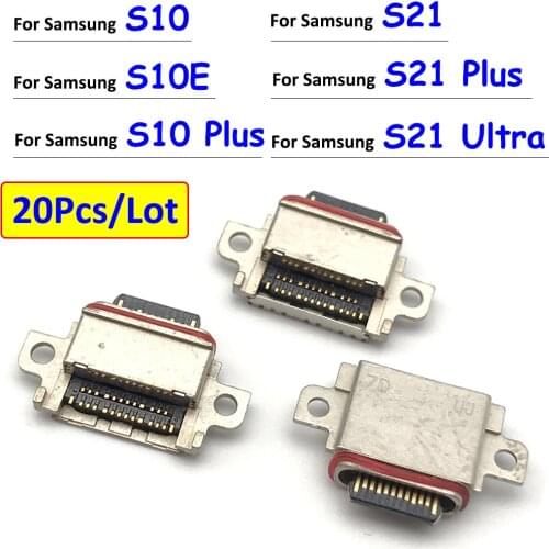 5Pcs，For Samsung Galaxy S10 / S10 Plus / S10e Type-C USB Charger Jack Connector Socket Data Charging Port Tail Plug